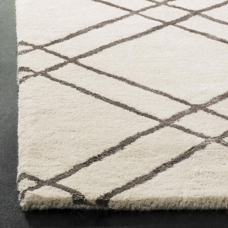 Safavieh 6 x 6 ft. Himalaya Hand Tufted Area RugIvory & Dark Grey HIM901H-6SQ
